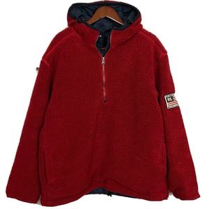 Polo Jeans Co by Ralph Lauren Mens Reversible Sherpa Jacket M Vintage Flag